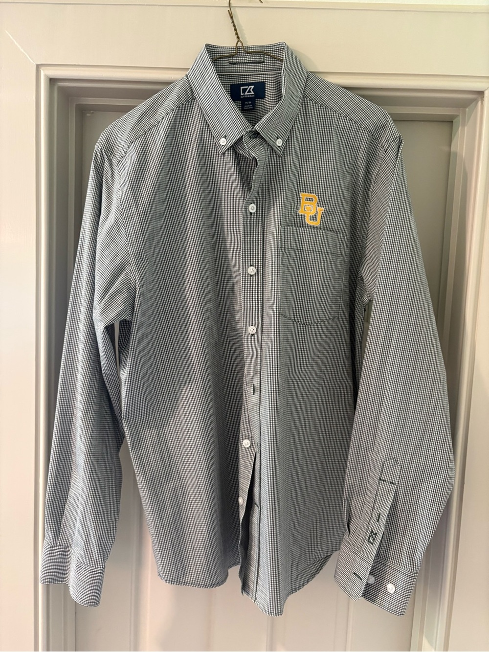 Cutter & Buck Baylor University gingham men’s button down size medium